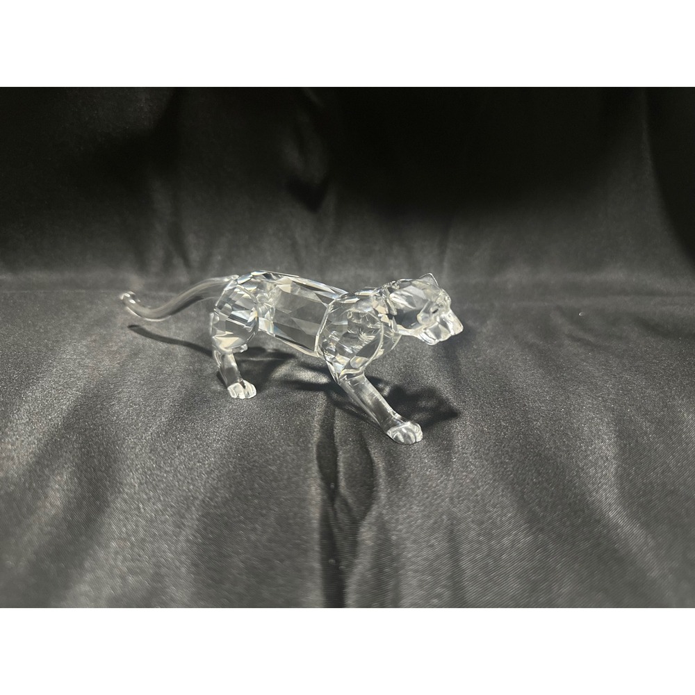 Swarovski Panther Figurine Crystal Clear 5 Inch Excellent Faceted Animal Decor - Picture 3 of 7